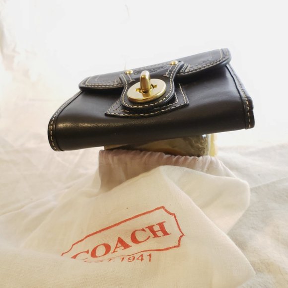NEW Coach Black Smooth Leather Wallet - Picture 8 of 8